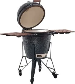 The Bastard Keramikgrill Classic Large - Complete - Schwarz Glänzend - Modell 2023 -Broil King Verkäufe Bastard Grill Large Complete Deckel offen BC201