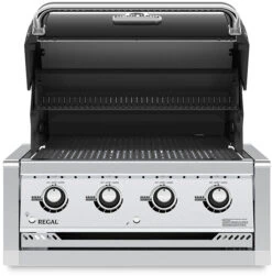 Broil King Regal 420 Black Einbaugrill - Grillfürst Deal Mit Zusätzlichen Edelstahl Grillrosten - Modell 2023 -Broil King Verkäufe Broil King Einbaugrill 985652 Regal 420 Deckel offen 1