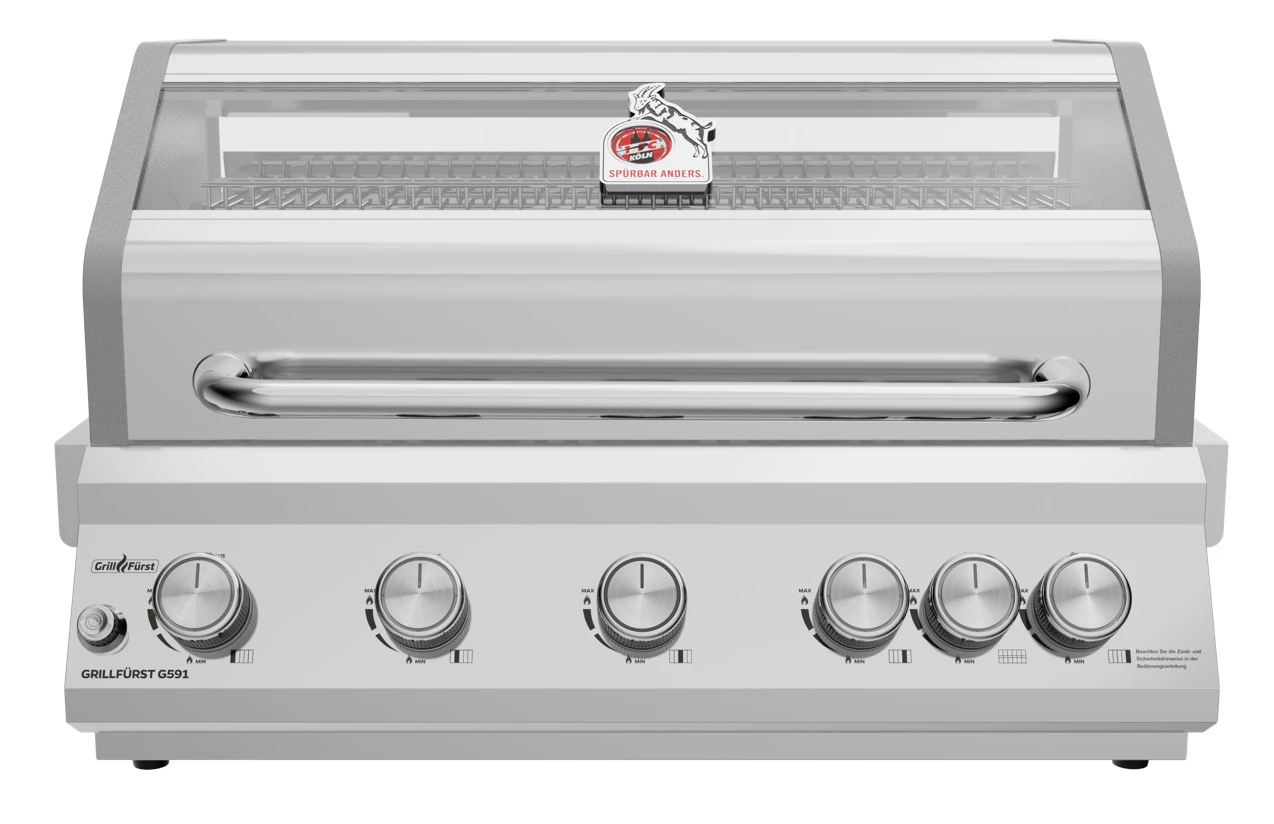 Grillfürst G591E 5-Brenner Einbaugrill - 1. FC Köln Edition - Edelstahlroste 1 Grillfürst G591E 5-Brenner Einbaugrill - 1. FC Köln Edition - Edelstahlroste