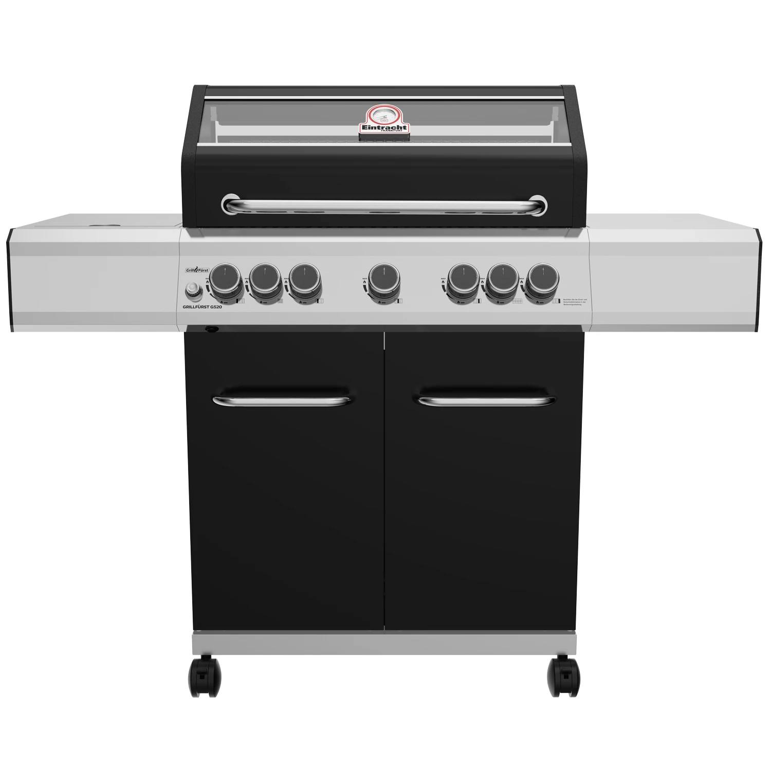Grillfürst G520E 5-Brenner Gasgrill - Eintracht Frankfurt Edition - Edelstahlroste - X-DEAL Inkl. Zubehörpaket 1 Grillfürst G520E 5-Brenner Gasgrill - Eintracht Frankfurt Edition - Edelstahlroste - X-DEAL Inkl. Zubehörpaket