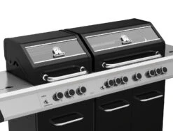 Grillfürst G750G 7-Brenner Doppelkammer - Gasgrill Mit Hochtemperaturbrenner, Seitenkocher, Heckbrenner Und Gusseisen Rosten -Broil King Verkäufe Grillfuerst G750 Doppelkammer Gasgrill Garraum getrennt