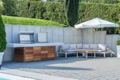 Grillfürst Outdoor Küche Mit Beton-Arbeitsplatte Und HPL-Unterschrank - Mit Edler Holzverkleidung (300 Cm X 80 Cm) - Mit Einbaugrill Und Planchagrill -Broil King Verkäufe Grillfuerst Outdoorkueche Beton Kuecheninsel Unterschraenke 4 1645801078