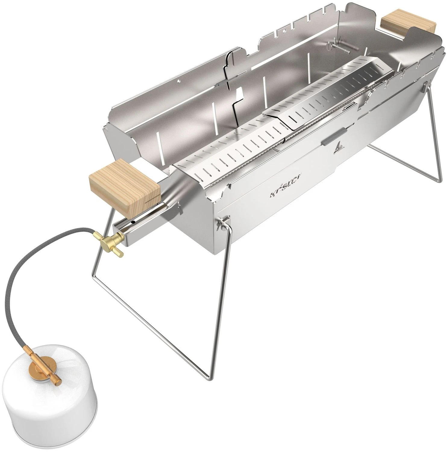 Knister Edelstahl-Gasgrill - Ausziehbarer Kompaktgrill 2 Knister Edelstahl-Gasgrill - Ausziehbarer Kompaktgrill – Bild 2