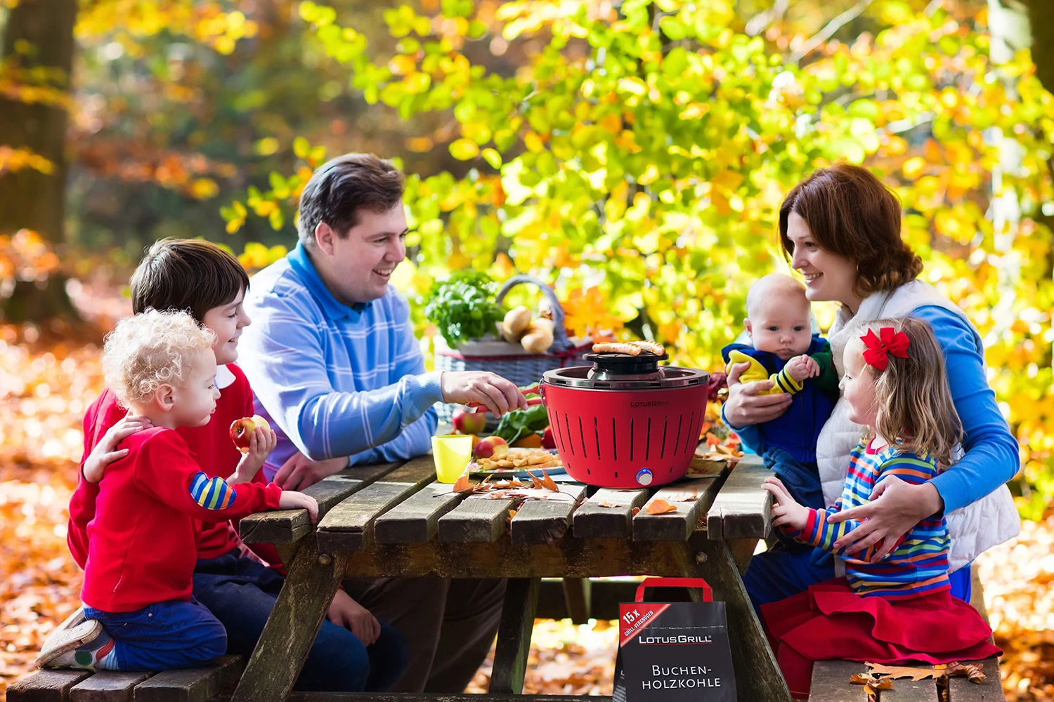 LotusGrill Classic - Holzkohle Tischgrill - Feuerrot Inkl. Tasche 3 LotusGrill Classic - Holzkohle Tischgrill - Feuerrot Inkl. Tasche – Bild 3