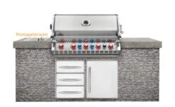 Napoleon Prestige Pro 665-3 Edelstahl Einbaugrill Gas - Inkl. Drehspieß - Modell 2023 -Broil King Verkäufe Napoelon Prestige Pro 665 Einbaugrill Montagebeispiel 1
