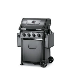 Napoleon Freestyle 425 Gasgrill, Graphit - Modell 2023 - X-DEAL Inkl. Drehspiess -Broil King Verkäufe Napoleon Freestyle 425 Gasgrill Seiten abgeklappt 1