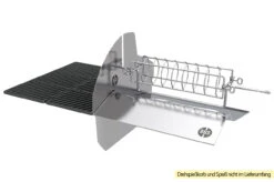 Outdoorchef Dualchef S 425 G Edelstahl Gasgrill Mit Seitenkocher + Blazing Zone Infrarotbrenner + DGS Gusseisen Grillrost 2 Stk. + DGS Gemüse Grillrost 2 Stk. -Broil King Verkäufe Outdoorchef Dualchef Heat Diffuser Drehspiess