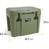 Petromax Kühlbox 50 Liter Oliv - Inkl. Sitzkissen, Haft-Unterlage Und Einsatzkorb -Broil King Verkäufe Petromax Kuehlbox kx50 oliv Abmessungen aussen