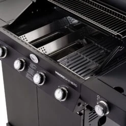 Rösle Gasgrill Videro G4-S Vario+ Nero Schwarz - Modell 2023 - X-DEAL Inkl. Abdeckhaube, Grillplatte Und Drehspieß -Broil King Verkäufe Roesle Videro G4 S Vario NERO matt schwarz Gusseisenroste 1