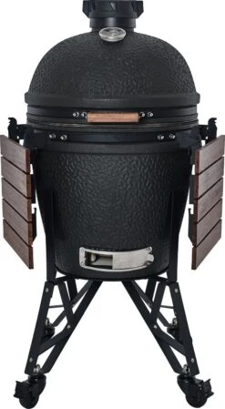 The Bastard Keramikgrill Urban Large - Complete - Schwarz Matt - Modell 2023 -Broil King Verkäufe The Bastard Urban Large Keramikgrill BU201 Seitentische abgeklappt