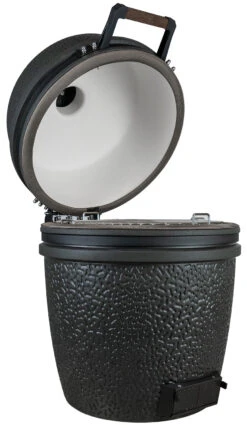 The Bastard Keramikgrill VX Large - Solo - Schwarz Matt - Modell 2023 -Broil King Verkäufe The Bastard VX Keramikgrill Large Solo offen links