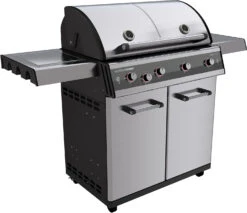 Outdoorchef Dualchef S 425 G Edelstahl Gasgrill Mit Seitenkocher + Blazing Zone Infrarotbrenner + DGS Gusseisen Grillrost 2 Stk. + DGS Gemüse Grillrost 2 Stk. -Broil King Verkäufe outdoorchef dualchef s 425 g seitlich 18 700 1
