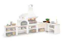 Palazzetti Gartenküche: Modul Ecke, Marmortech Rot